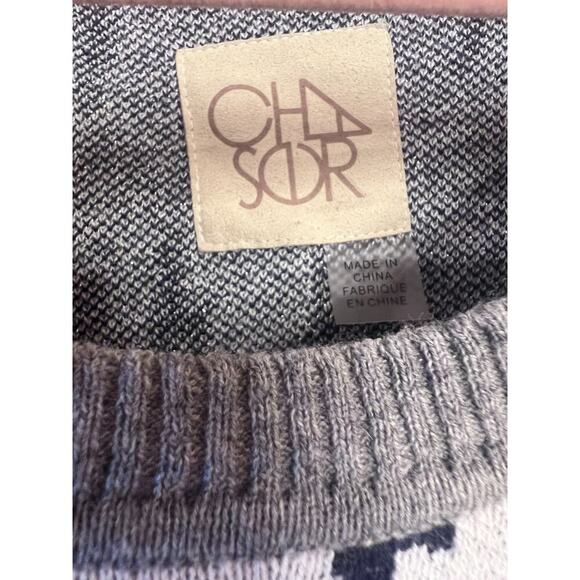 Chaser Sweater Lightening Bolts Sparkly Size SM Grey Navy Blue - Picture 4 of 5